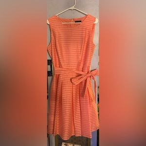 Salmon Pink Tommy Hilfiger ribbed/stripped dress